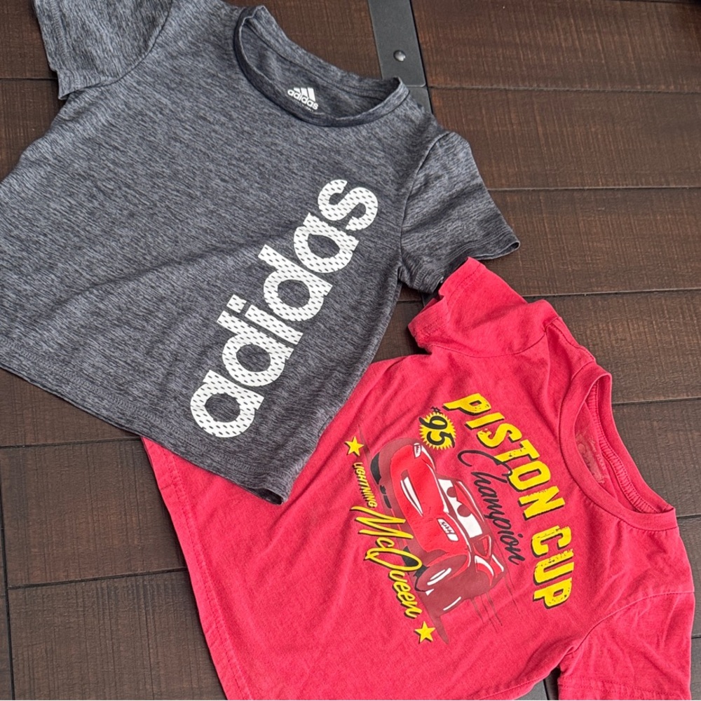 Adidas Kids Gray Tee & Red Piston Cup Shirt